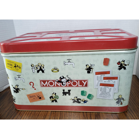 Vintage Hasbro Monopoly Large Popcorn Tin Toy Chest 1998 - Picture 4 of 11